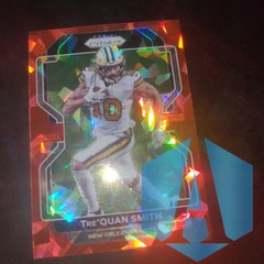 2021 Panini Prizm Red Cracked Ice #302 Tre’Quan Smith Saints